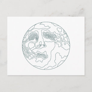 face in the moon postcard