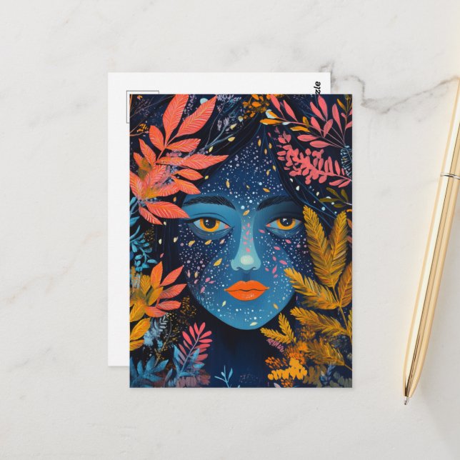 Face in the Plants Postcard