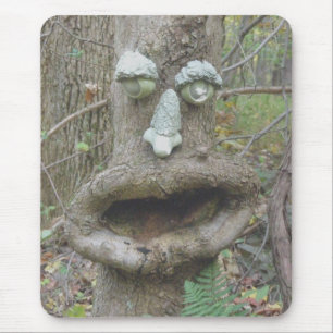 Face in the Woods Tree Mouse Pad