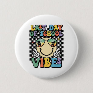 Face Last Day Of School Vibes Gles Tropical Summer 6 Cm Round Badge