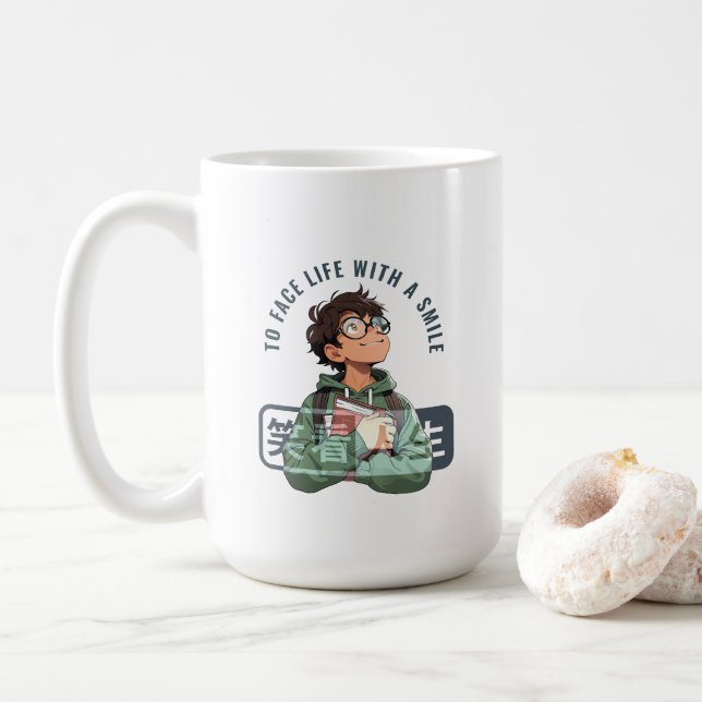 Face life with a smile | 15# Classic Mug (With Donut)