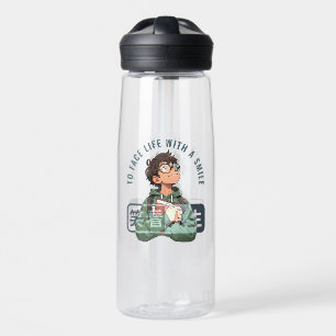 Face life with a smile   25oz water bottle