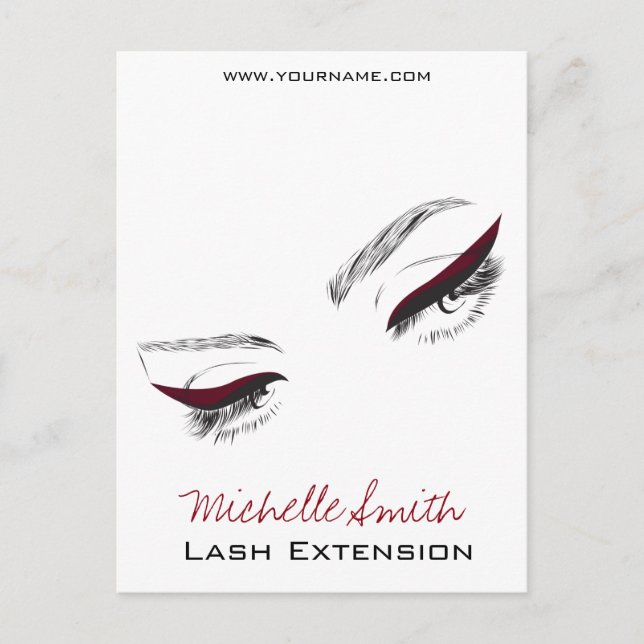 Face long lashes eyeliner Lash Extension Postcard (Front)
