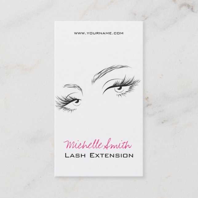 Face long lashes Lash Extension business card (Front)