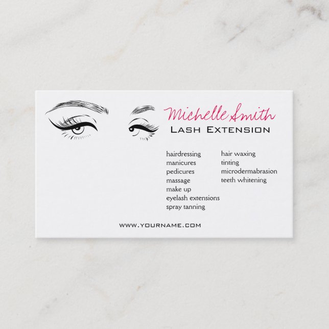 Face long lashes Lash Extension business card (Front)