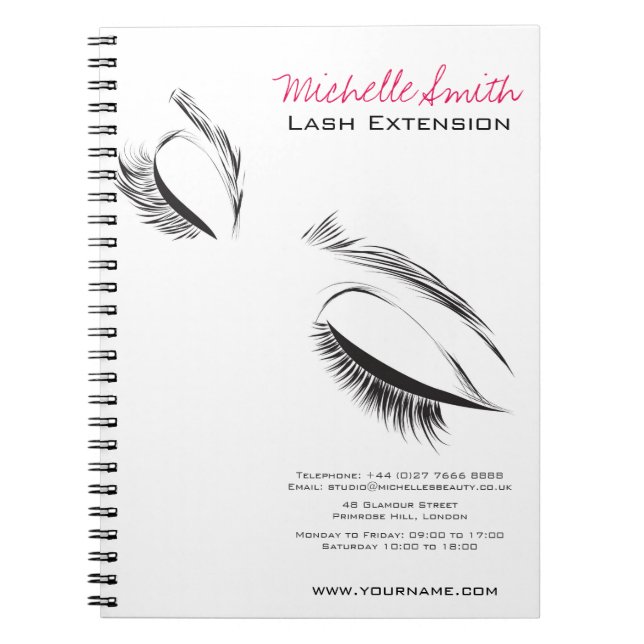 Face long lashes Lash Extension Notebook (Front)