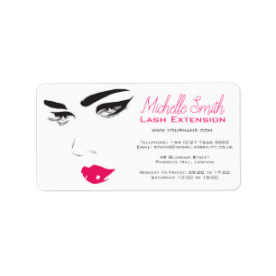 Face long lashes pink lips Lash Extensions Label