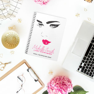 Face long lashes pink lips Lash Extensions Notebook