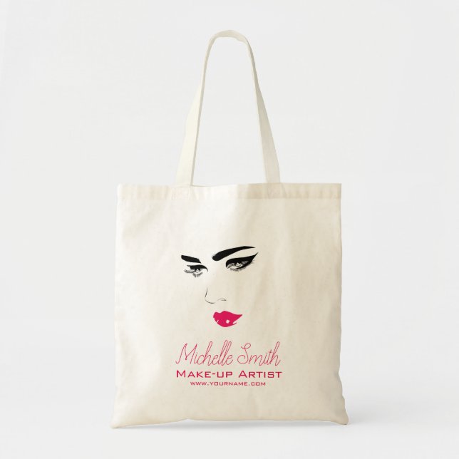 Face long lashes pink lips Lash Extensions Tote Bag (Front)