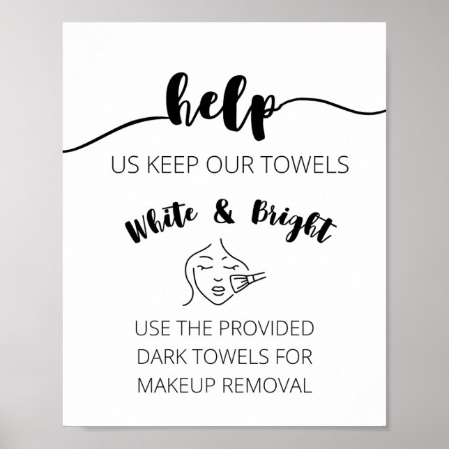 Face Makeup Towel Sign (Front)
