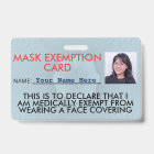 Face Mask Exemption Card ID Badge