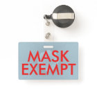 Face Mask Exemption Card ID Badge