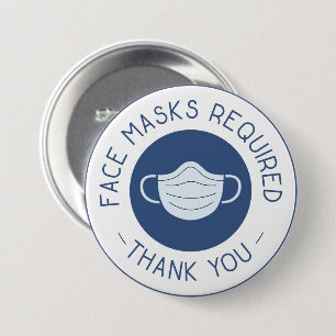 Face Mask Required 7.5 Cm Round Badge