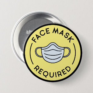 Face Mask Required 7.5 Cm Round Badge