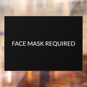 Face Mask Required black and white elegant