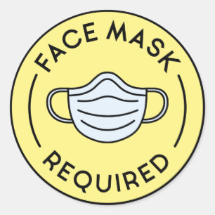 Face Mask Required Classic Round Sticker