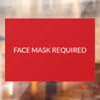 Face Mask Required red and white elegant