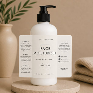 Face Moisturizer 8oz Bottle Label