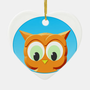 Face Of A Little Owl Ceramic Ornament