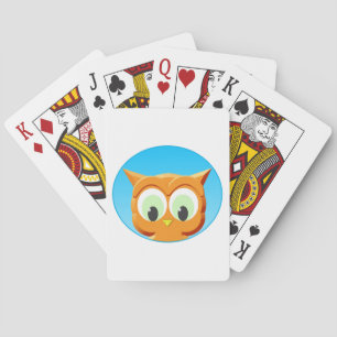Face Of A Little Owl Playing Cards