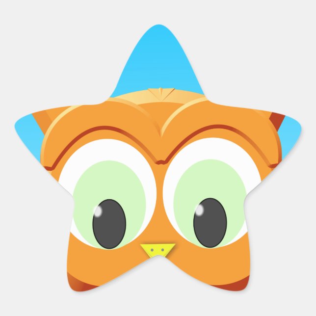 Face Of A Little Owl Star Sticker (Front)