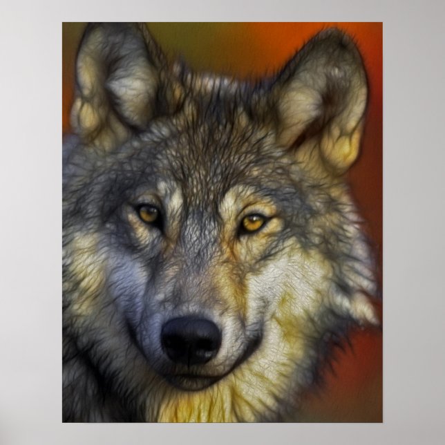Face of a Wolf Photo Poster (Front)