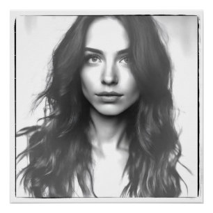 Face of a young brown woman poster