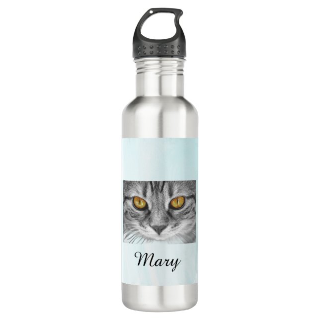 face of cat under the blue ocean 710 ml water bottle (Front)