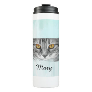 face of cat under the blue ocean thermal tumbler