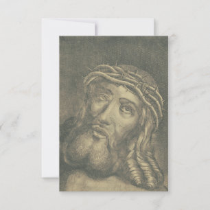 Face of Christ Holy Card Latin Pater Noster