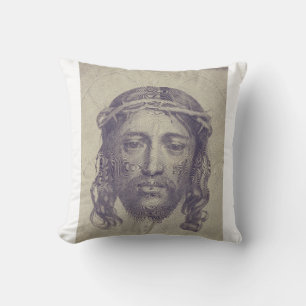 Face of Christ on St. Veronica's Veil Holy Face Cushion