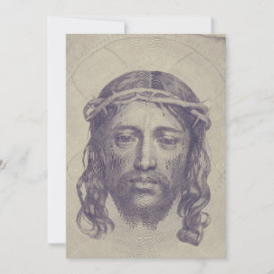 Face of Christ on St. Veronica's Veil Holy Face Invitation