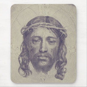 Face of Christ on St. Veronica's Veil Holy Face Mouse Pad