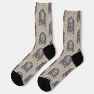 Face of Christ on St. Veronica's Veil Holy Face Socks