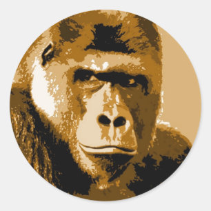 Face of Gorilla Classic Round Sticker