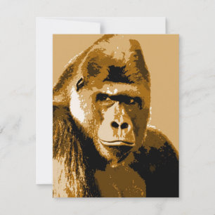 Face of Gorilla Custom Invitations - Funny Invites