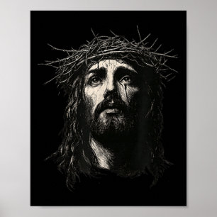 Face Of Jesus Christ Crown Of N Religious Christma Poster