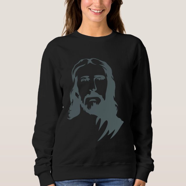 Face of Jesus God in the Flesh Christian & Beautif Sweatshirt (Front)
