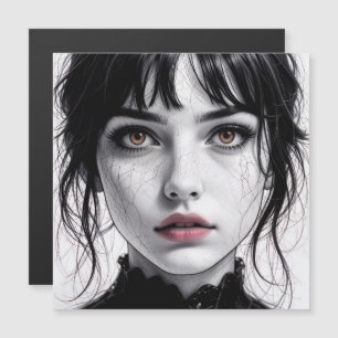 Face of porcelain gaze of a cracked soul.