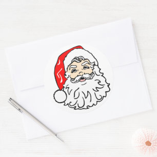 Face of Santa Claus Classic Round Sticker