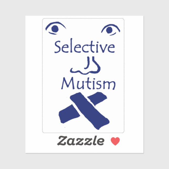 Face of Selective Mutism Custom-Cut Vinyl Sticker (Sheet)