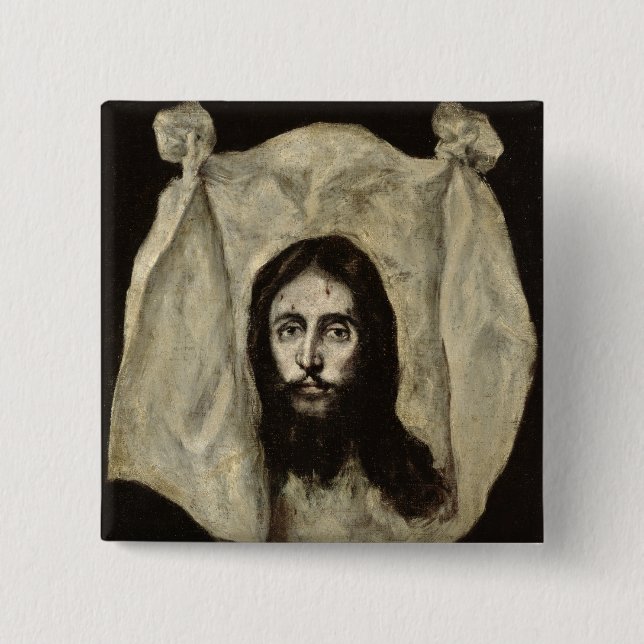Face of the Christ 15 Cm Square Badge (Front)