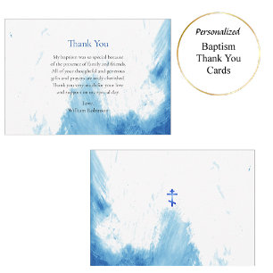 Face of the Waters Orthodox Christian Baptism Thank You Card