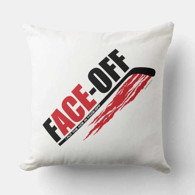 Face-Off Ace (Hockey) Throw Pillow (Front)