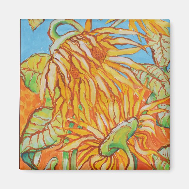 ''Face OFF''  Sunflowers by Bruce Tunis Magnet (Front)