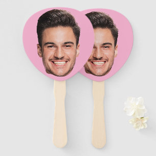Face On Hand Fan   Custom Bachelorette Party Pink