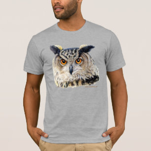 Face on painted portrait of an eagle owl T-Shirt