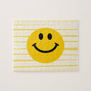 Face on sunny yellow stripes jigsaw puzzle