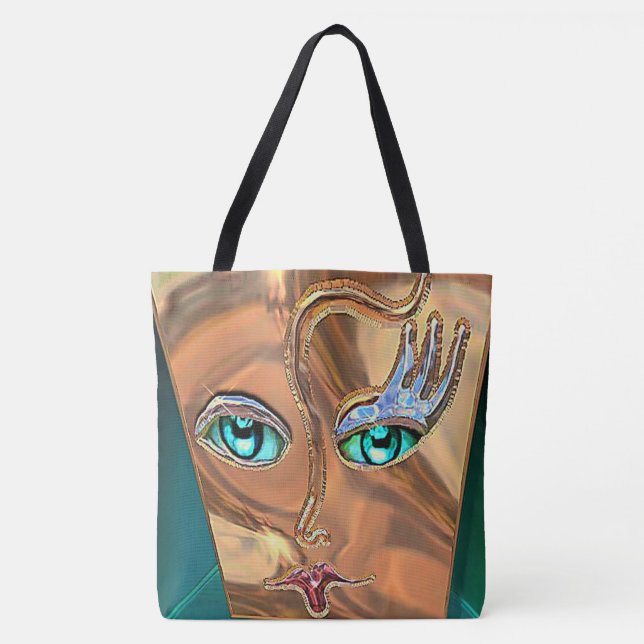 Face-Painted Girly Pattern Tote Bag (Front)
