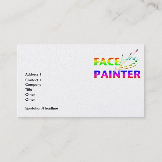 Face Painter Business Card (Front)